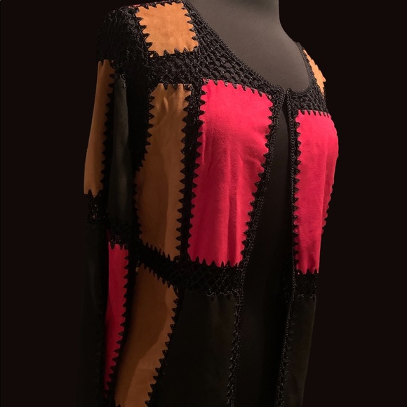 T&W Designs  Faux Suede and Lace Cardigan - Picture 13 of 13